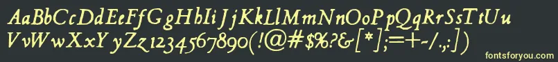 Czcionka Hultog Italic – żółte czcionki na czarnym tle