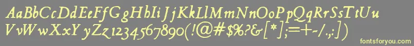 Hultog Italic Font – Yellow Fonts on Gray Background