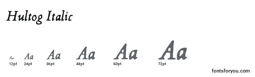 Größen der Schriftart Hultog Italic