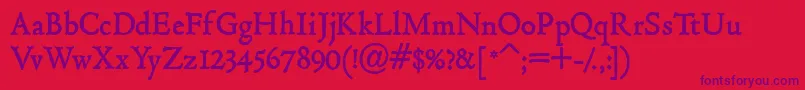 Hultog Font – Purple Fonts on Red Background