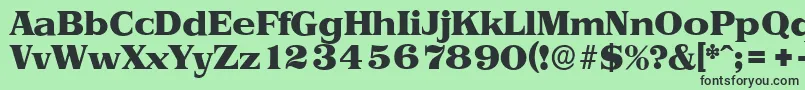 フォントPriamosserialHeavyRegular – 緑の背景に黒い文字