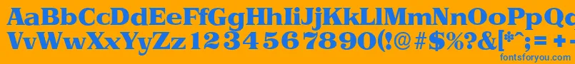 PriamosserialHeavyRegular Font – Blue Fonts on Orange Background