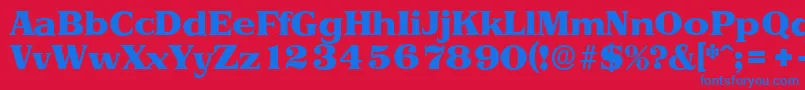 PriamosserialHeavyRegular Font – Blue Fonts on Red Background