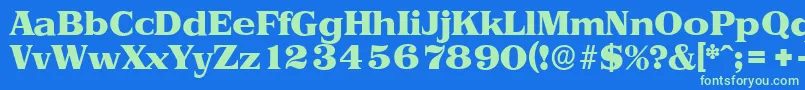 PriamosserialHeavyRegular Font – Green Fonts on Blue Background