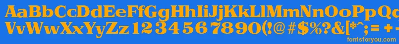 PriamosserialHeavyRegular Font – Orange Fonts on Blue Background