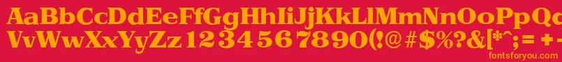 PriamosserialHeavyRegular Font – Orange Fonts on Red Background