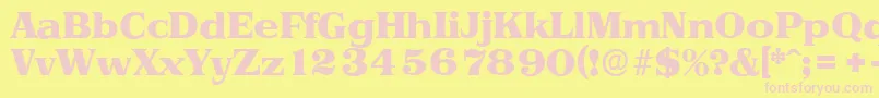 PriamosserialHeavyRegular Font – Pink Fonts on Yellow Background