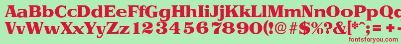 PriamosserialHeavyRegular-Schriftart – Rote Schriften auf grünem Hintergrund