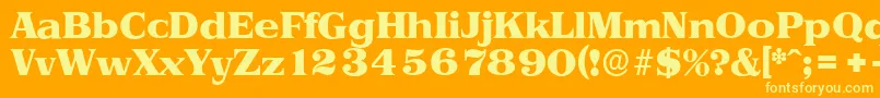 PriamosserialHeavyRegular Font – Yellow Fonts on Orange Background