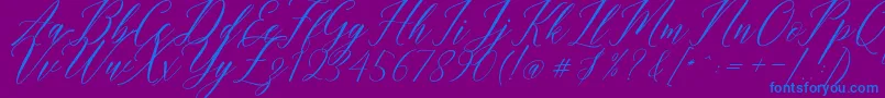 fuente Humairah Script – Fuentes Azules Sobre Fondo Morado