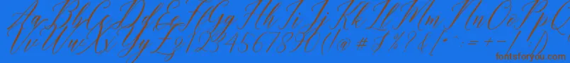 Police Humairah Script – polices brunes sur fond bleu