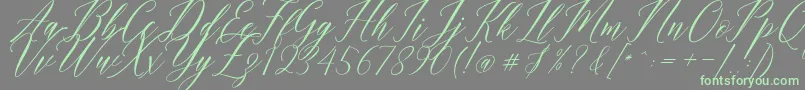 Fonte Humairah Script – fontes verdes em um fundo cinza
