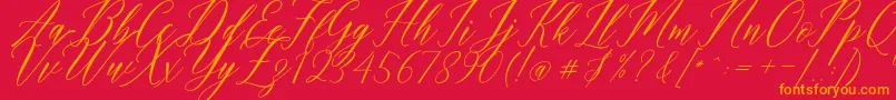 Humairah Script Font – Orange Fonts on Red Background