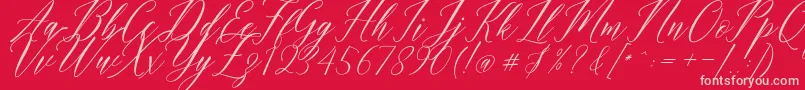 フォントHumairah Script – 赤い背景にピンクのフォント