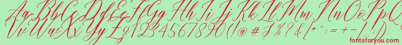 Humairah Script Font – Red Fonts on Green Background