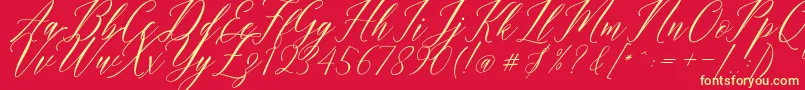 Humairah Script Font – Yellow Fonts on Red Background