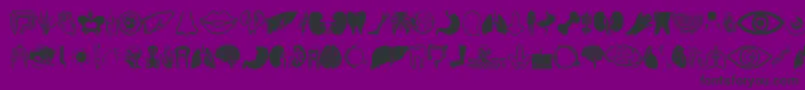 Human Anatomy Font – Black Fonts on Purple Background