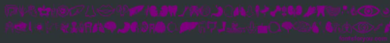Human Anatomy Font – Purple Fonts on Black Background