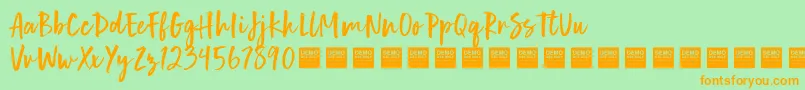 Human Nature   Demo Font – Orange Fonts on Green Background