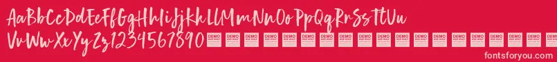 Human Nature   Demo Font – Pink Fonts on Red Background
