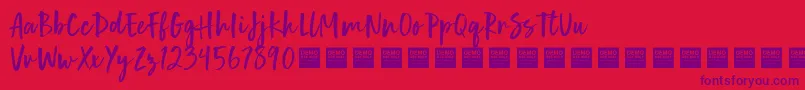 Human Nature   Demo Font – Purple Fonts on Red Background