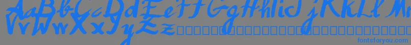 Humana Font – Blue Fonts on Gray Background