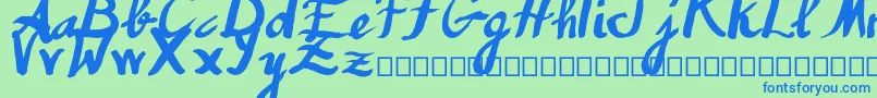 Humana Font – Blue Fonts on Green Background