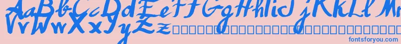 Humana Font – Blue Fonts on Pink Background