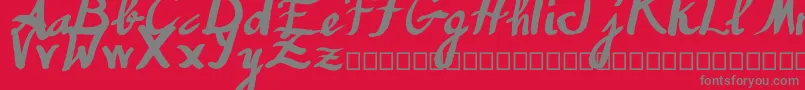 Humana Font – Gray Fonts on Red Background