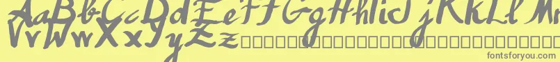 Humana Font – Gray Fonts on Yellow Background