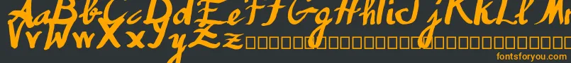 Humana Font – Orange Fonts on Black Background