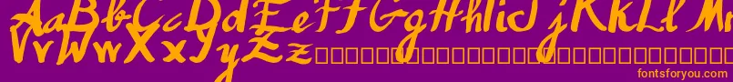 Humana Font – Orange Fonts on Purple Background