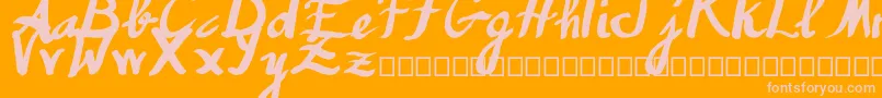 Humana Font – Pink Fonts on Orange Background