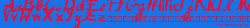 Humana Font – Red Fonts on Blue Background