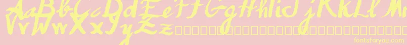 Humana Font – Yellow Fonts on Pink Background