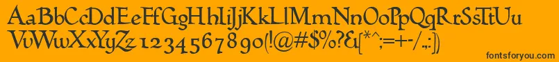 Humana Font – Black Fonts on Orange Background