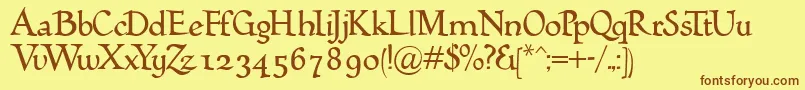 Humana Font – Brown Fonts on Yellow Background