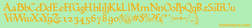 Humana Font – Orange Fonts on Green Background