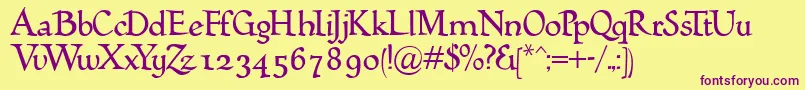 Humana Font – Purple Fonts on Yellow Background