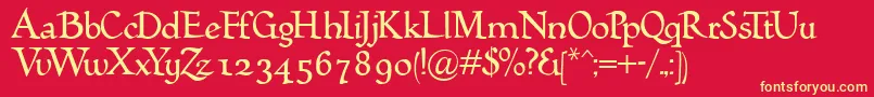 フォントHumana – 黄色の文字、赤い背景