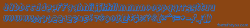 フォントhumanoid – 茶色の背景に青い文字