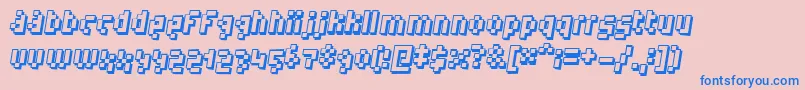 humanoid Font – Blue Fonts on Pink Background