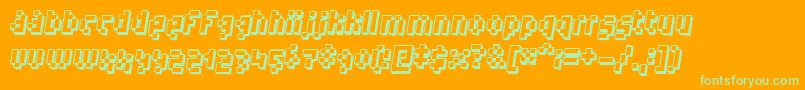 humanoid Font – Green Fonts on Orange Background