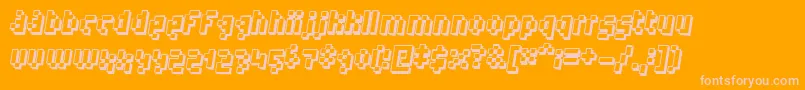 humanoid Font – Pink Fonts on Orange Background
