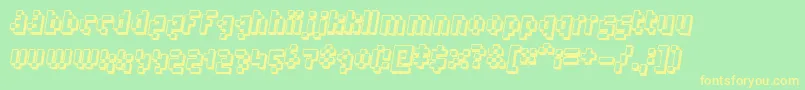 humanoid Font – Yellow Fonts on Green Background