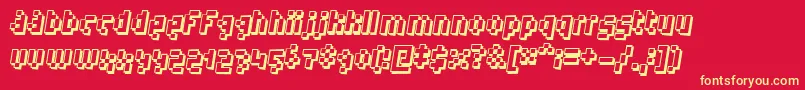 humanoid Font – Yellow Fonts on Red Background