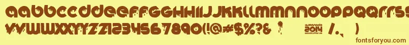 Humanoide 2014 Font – Brown Fonts on Yellow Background