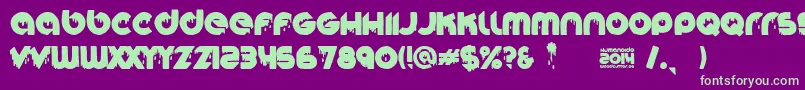 Humanoide 2014 Font – Green Fonts on Purple Background