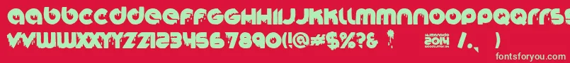 Humanoide 2014 Font – Green Fonts on Red Background