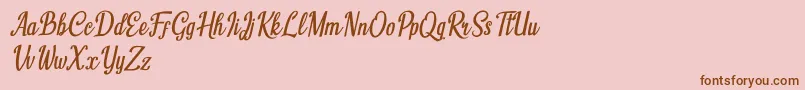 Humble Cafe Italic Font – Brown Fonts on Pink Background